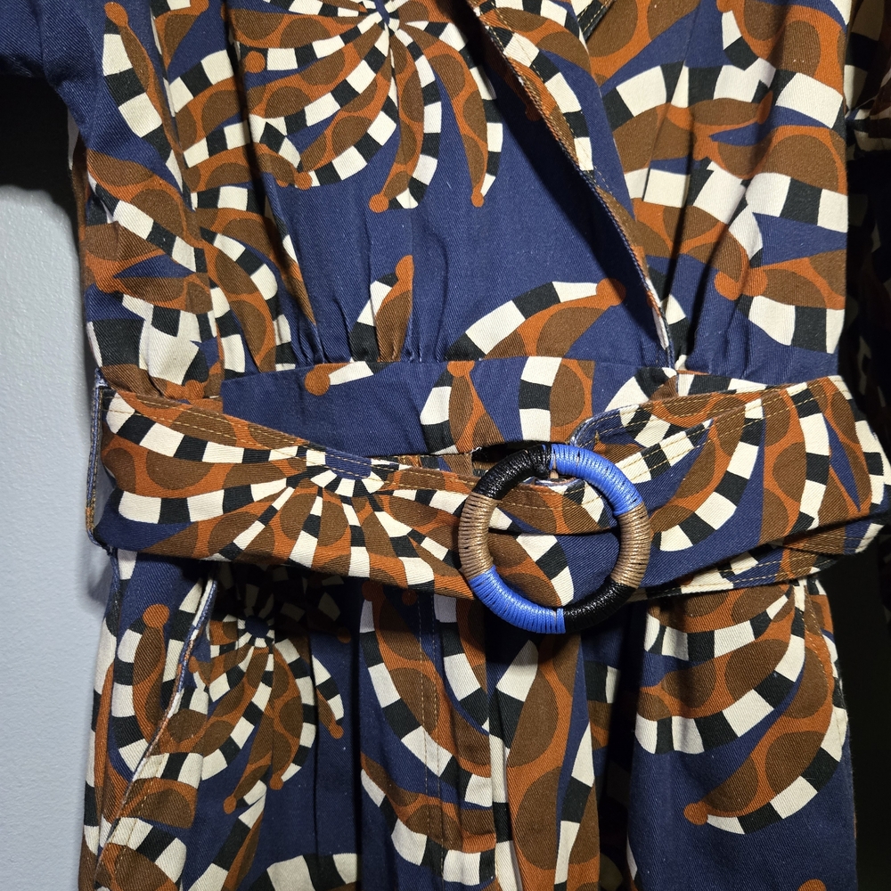 FARM Rio Blue and Brown Swirl Jumpsuit - Picture 5 of 11
